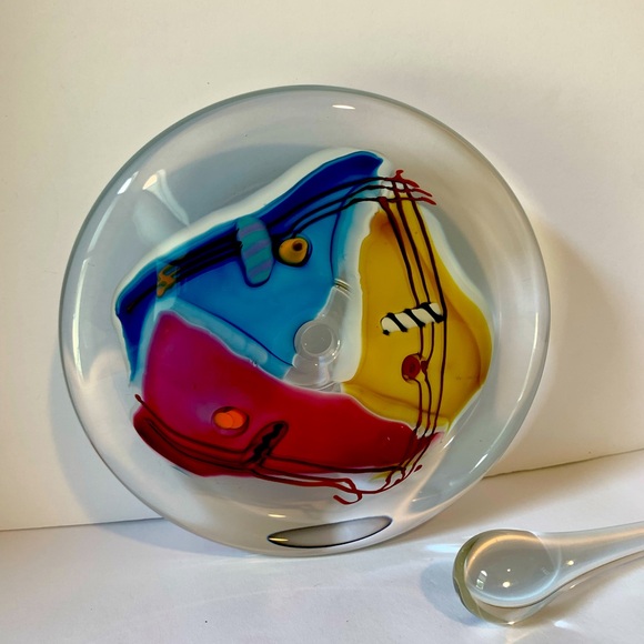 James Wilbat Abstract Hand-Blown Art Glass Elongated Perfume Bottle SIGNED / 94 - Picture 5 of 7